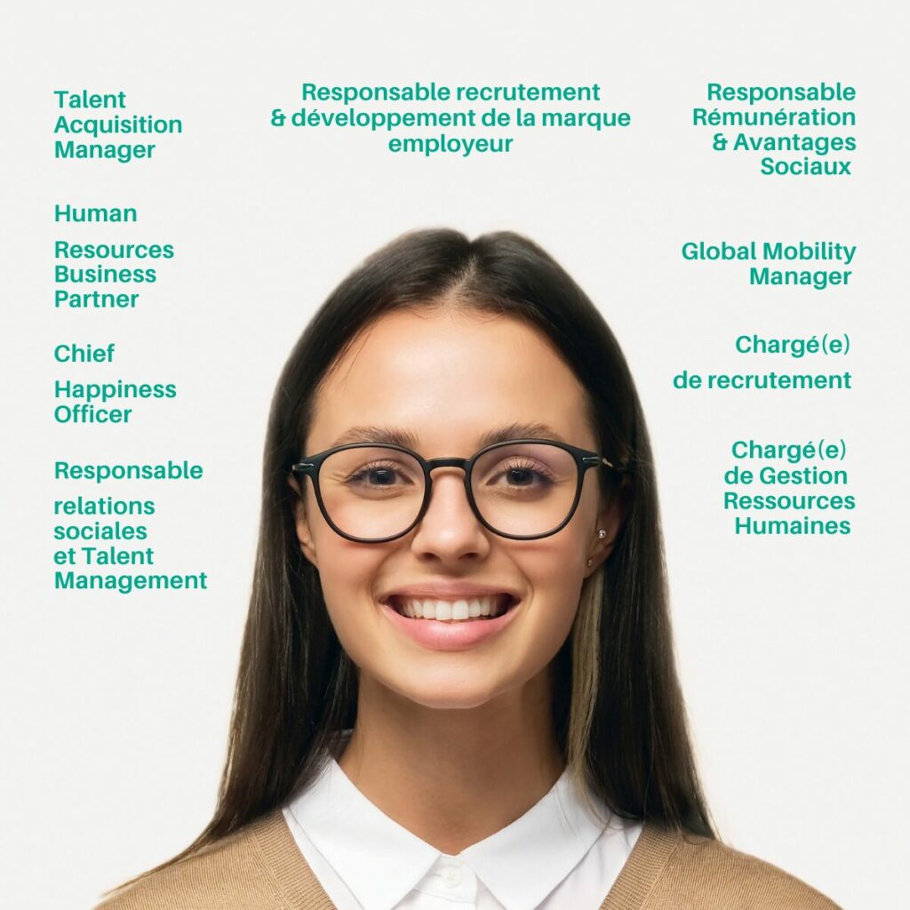 femme entourée de métiers RH